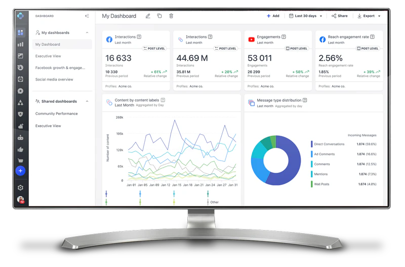 screenshot of Emplifi Social Marketing Cloud